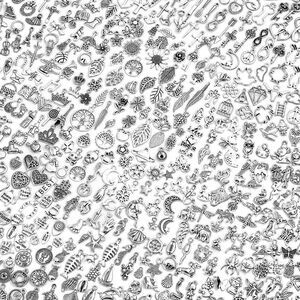 400 Pcs Silver Charms for Jewelry Making , Wholesale Bulk Lots Tiny Assorted Mi